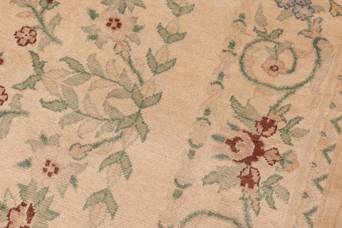 handmade Transitional Kafkaz Tan Green Hand Knotted RECTANGLE 100% WOOL area rug 6' x 9'