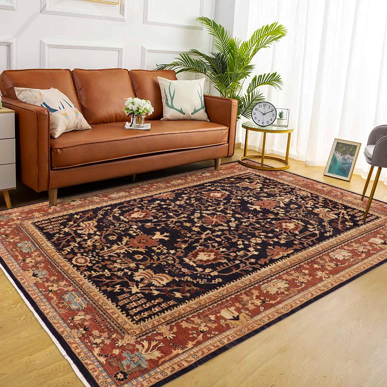 handmade Traditional Kafkaz Blue Brown Hand Knotted RECTANGLE 100% WOOL area rug 10 x 14