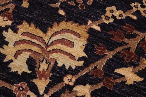 handmade Transitional Kafkaz Blue Brown Hand Knotted RECTANGLE 100% WOOL area rug 10' x 14'