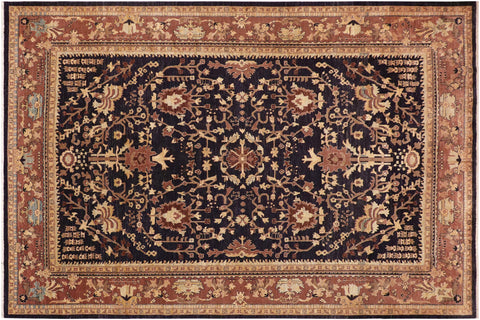 Oriental Ziegler Alla Blue/Brown Wool Rug - 9'11'' x 13'9''