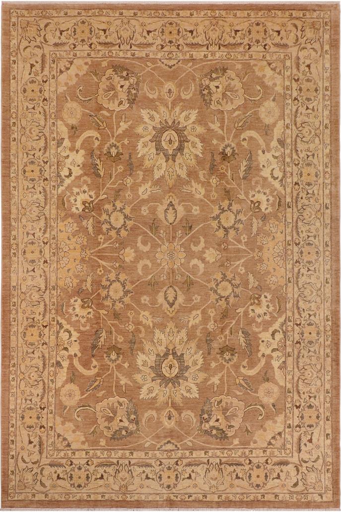 handmade Traditional Kafkaz Brown Tan Hand Knotted RECTANGLE 100% WOOL area rug 10 x 14