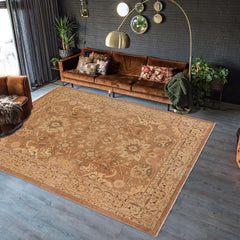 handmade Traditional Kafkaz Brown Tan Hand Knotted RECTANGLE 100% WOOL area rug 10 x 14