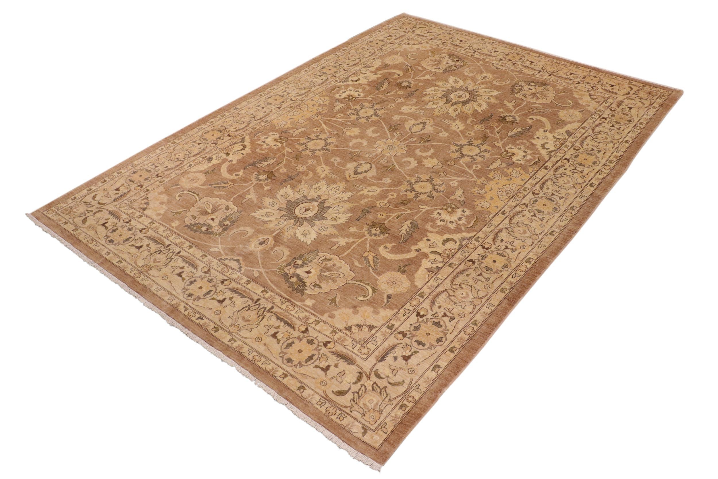 handmade Traditional Kafkaz Brown Tan Hand Knotted RECTANGLE 100% WOOL area rug 10x14