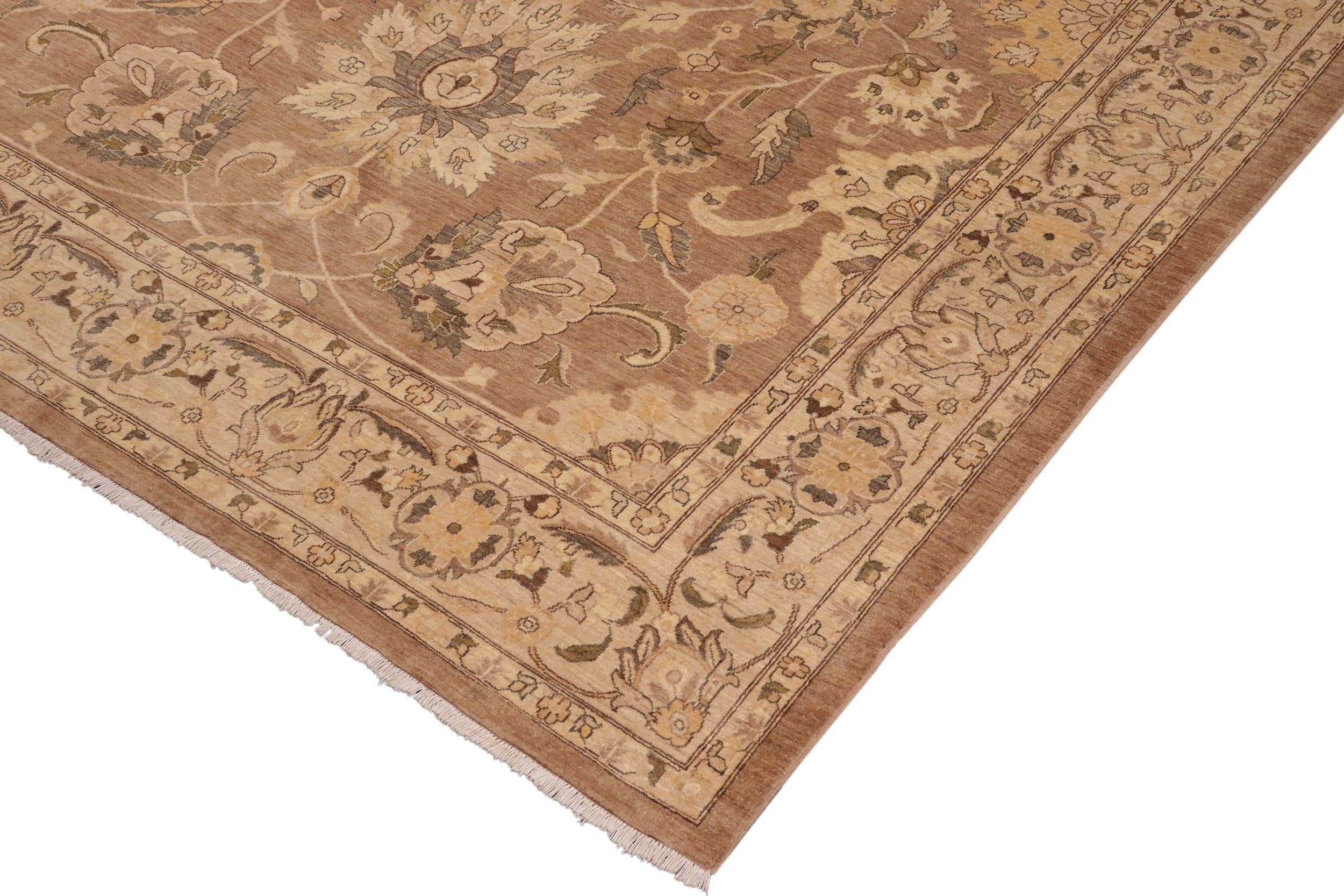 handmade Traditional Kafkaz Brown Tan Hand Knotted RECTANGLE 100% WOOL area rug 10x14