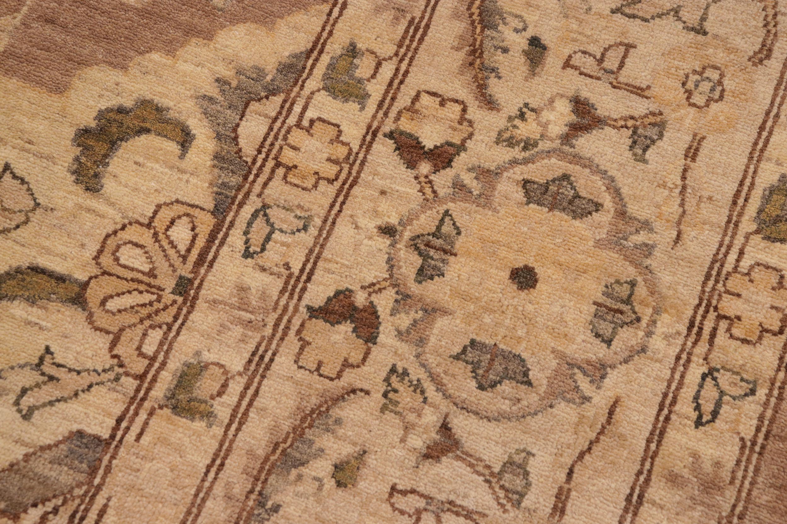 handmade Traditional Kafkaz Brown Tan Hand Knotted RECTANGLE 100% WOOL area rug 10x14