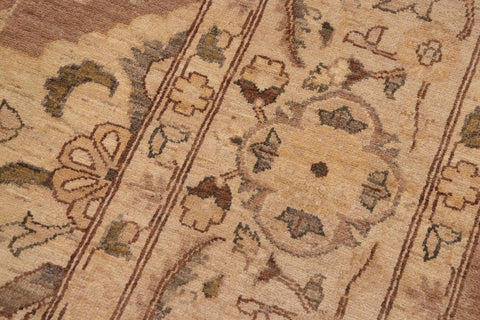handmade Traditional Kafkaz Brown Tan Hand Knotted RECTANGLE 100% WOOL area rug 10x14