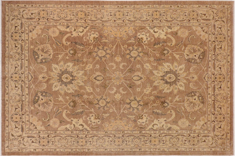 handmade Traditional Kafkaz Brown Tan Hand Knotted RECTANGLE 100% WOOL area rug 10x14