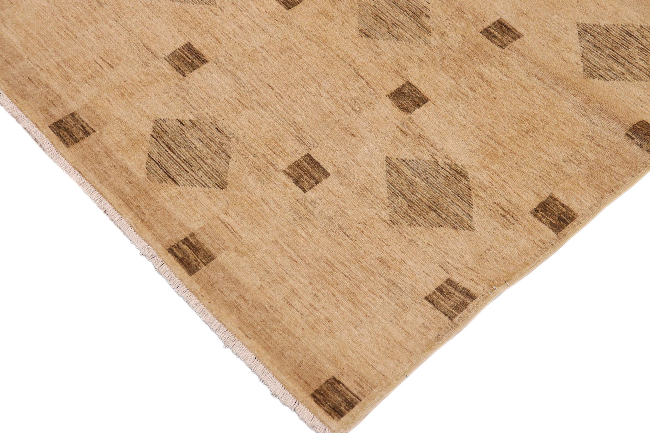 handmade Modern Gabbeh Tan Brown Hand Knotted RECTANGLE 100% WOOL area rug 9' x 12'