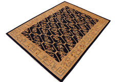 handmade Transitional Kafkaz Blue Gold Hand Knotted RECTANGLE 100% WOOL area rug 9 x 12