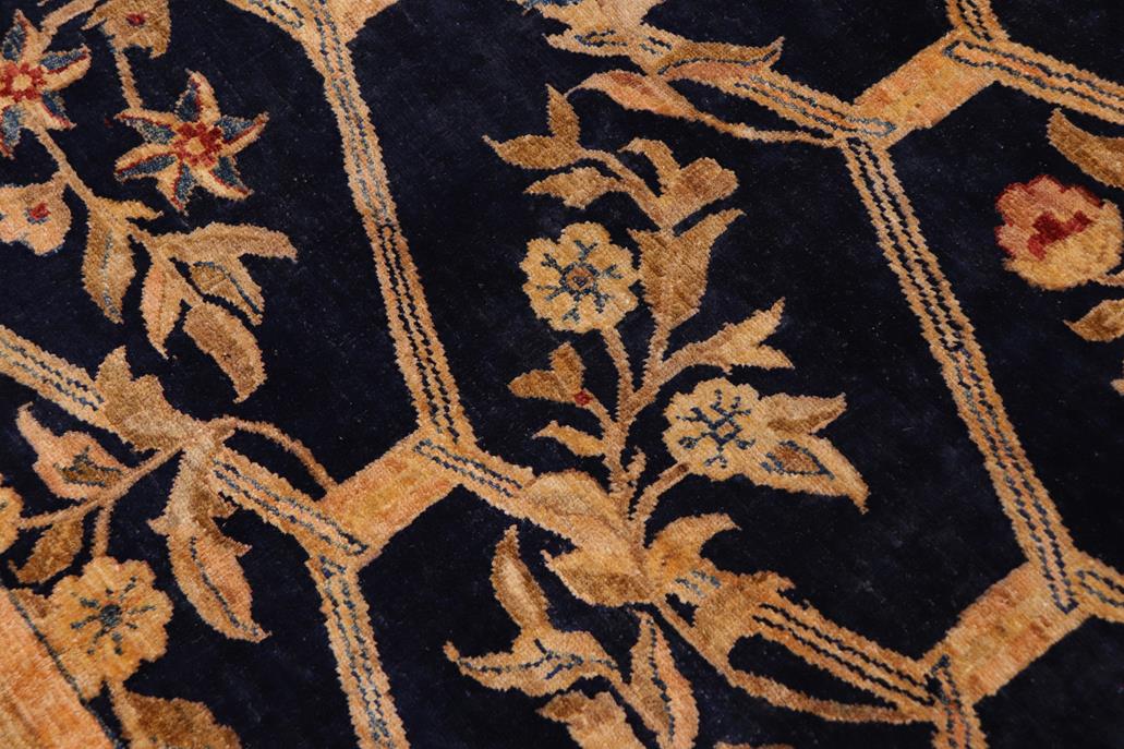 handmade Transitional Kafkaz Blue Gold Hand Knotted RECTANGLE 100% WOOL area rug 9 x 12