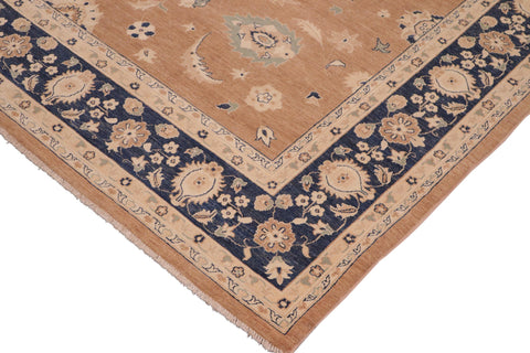 handmade Traditional Kafkaz Brown Blue Hand Knotted RECTANGLE 100% WOOL area rug 10x14