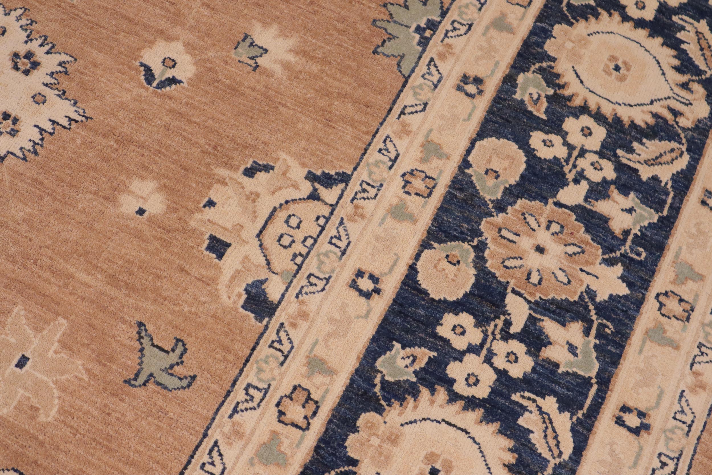handmade Traditional Kafkaz Brown Blue Hand Knotted RECTANGLE 100% WOOL area rug 10x14