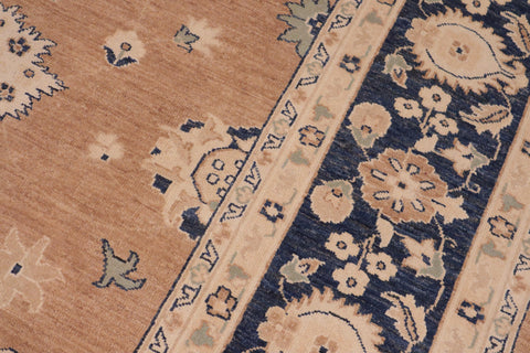 handmade Traditional Kafkaz Brown Blue Hand Knotted RECTANGLE 100% WOOL area rug 10x14