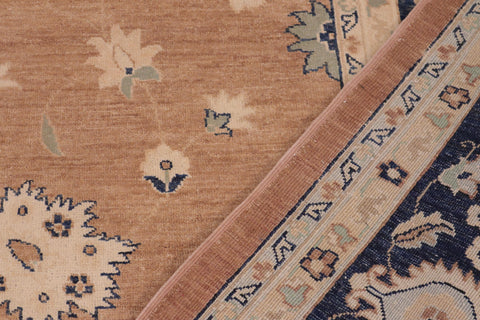 handmade Traditional Kafkaz Brown Blue Hand Knotted RECTANGLE 100% WOOL area rug 10x14