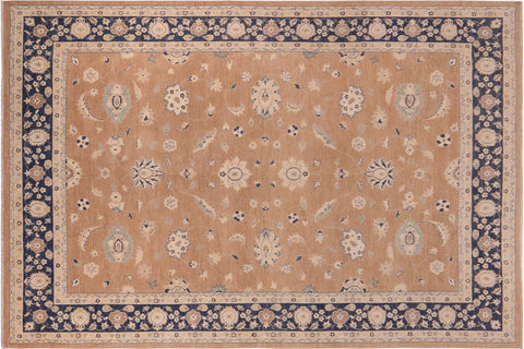 Bohemian Ziegler Soraya Brown/Blue Hand Knotted Wool Rug - 10'0'' x 13'10''