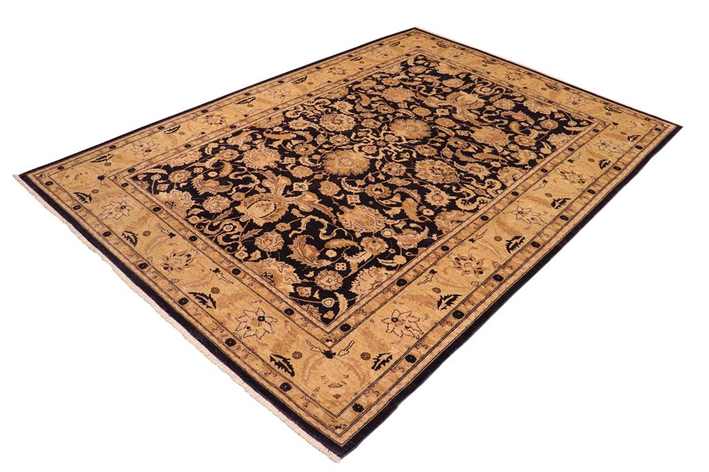 handmade Traditional Kafkaz Blue Lt. Gold Hand Knotted RECTANGLE 100% WOOL area rug 10 x 14