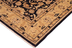handmade Traditional Kafkaz Blue Lt. Gold Hand Knotted RECTANGLE 100% WOOL area rug 10 x 14