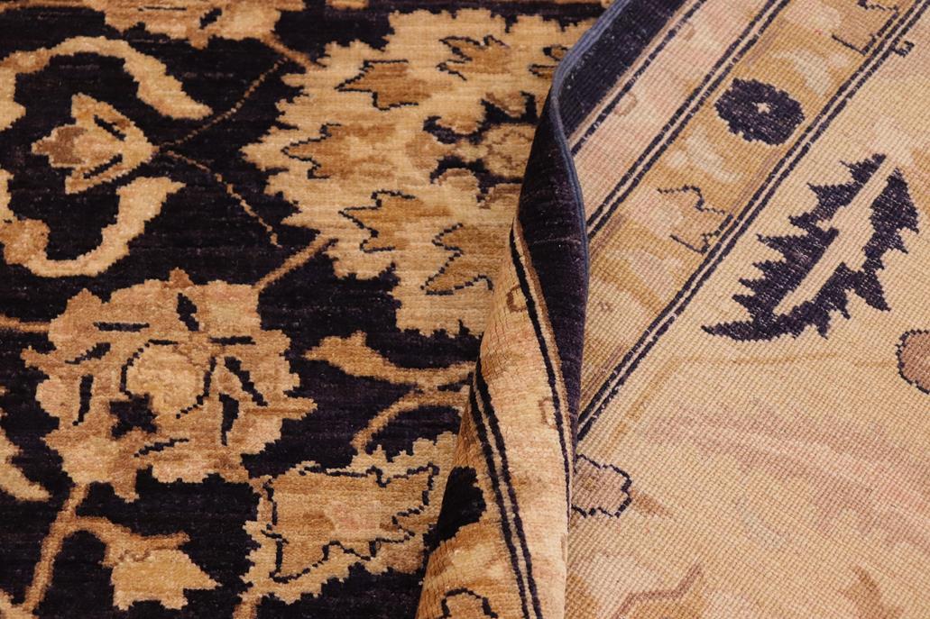 handmade Traditional Kafkaz Blue Lt. Gold Hand Knotted RECTANGLE 100% WOOL area rug 10 x 14