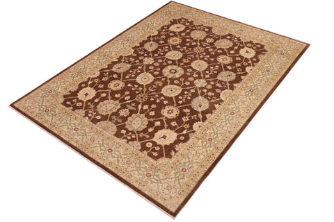 handmade Transitional Kafkaz Brown Beige Hand Knotted RECTANGLE 100% WOOL area rug 10' x 14'