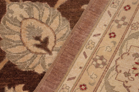 handmade Transitional Kafkaz Brown Beige Hand Knotted RECTANGLE 100% WOOL area rug 10' x 14'