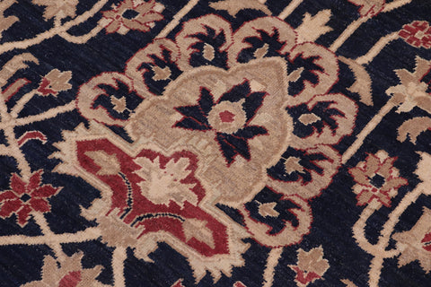 handmade Transitional Kafkaz Drk. Blue Beige Hand Knotted RECTANGLE 100% WOOL area rug 10' x 14'