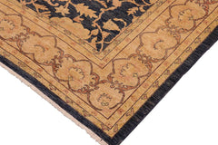 handmade Traditional Kafkaz Blue Tan Hand Knotted RECTANGLE 100% WOOL area rug 10 x 14