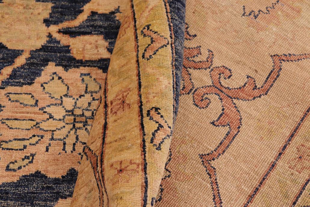 handmade Traditional Kafkaz Blue Tan Hand Knotted RECTANGLE 100% WOOL area rug 10 x 14