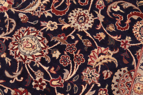 handmade Traditional Kashan Blue Red Hand Knotted RECTANGLE 100% WOOL area rug 6x9