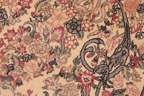 handmade Traditional Tamour Beige Pink Hand Knotted RECTANGLE 100% WOOL area rug 6x10