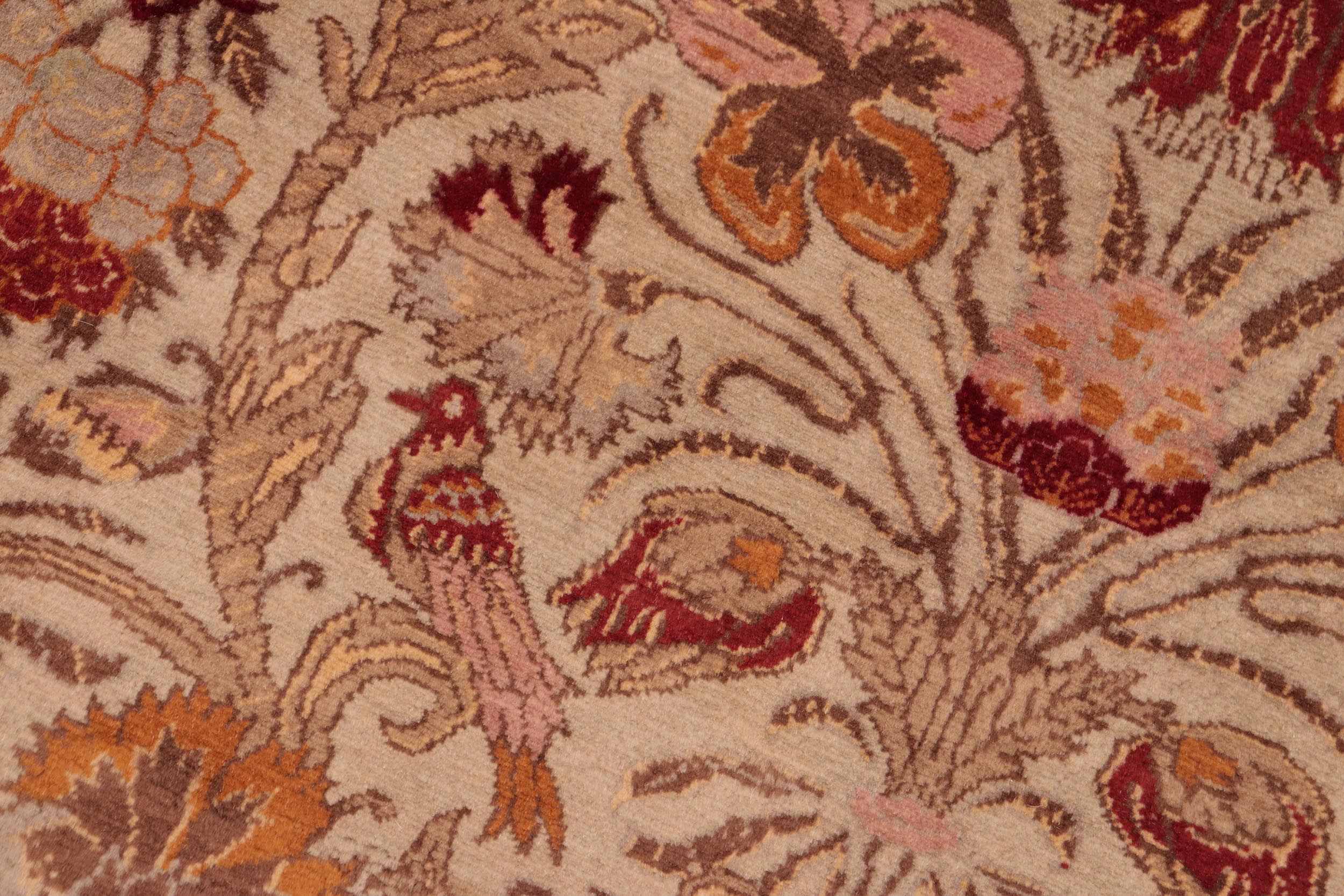 handmade Transitional Sayra Taupe Red Hand Knotted RECTANGLE 100% WOOL area rug 6x9