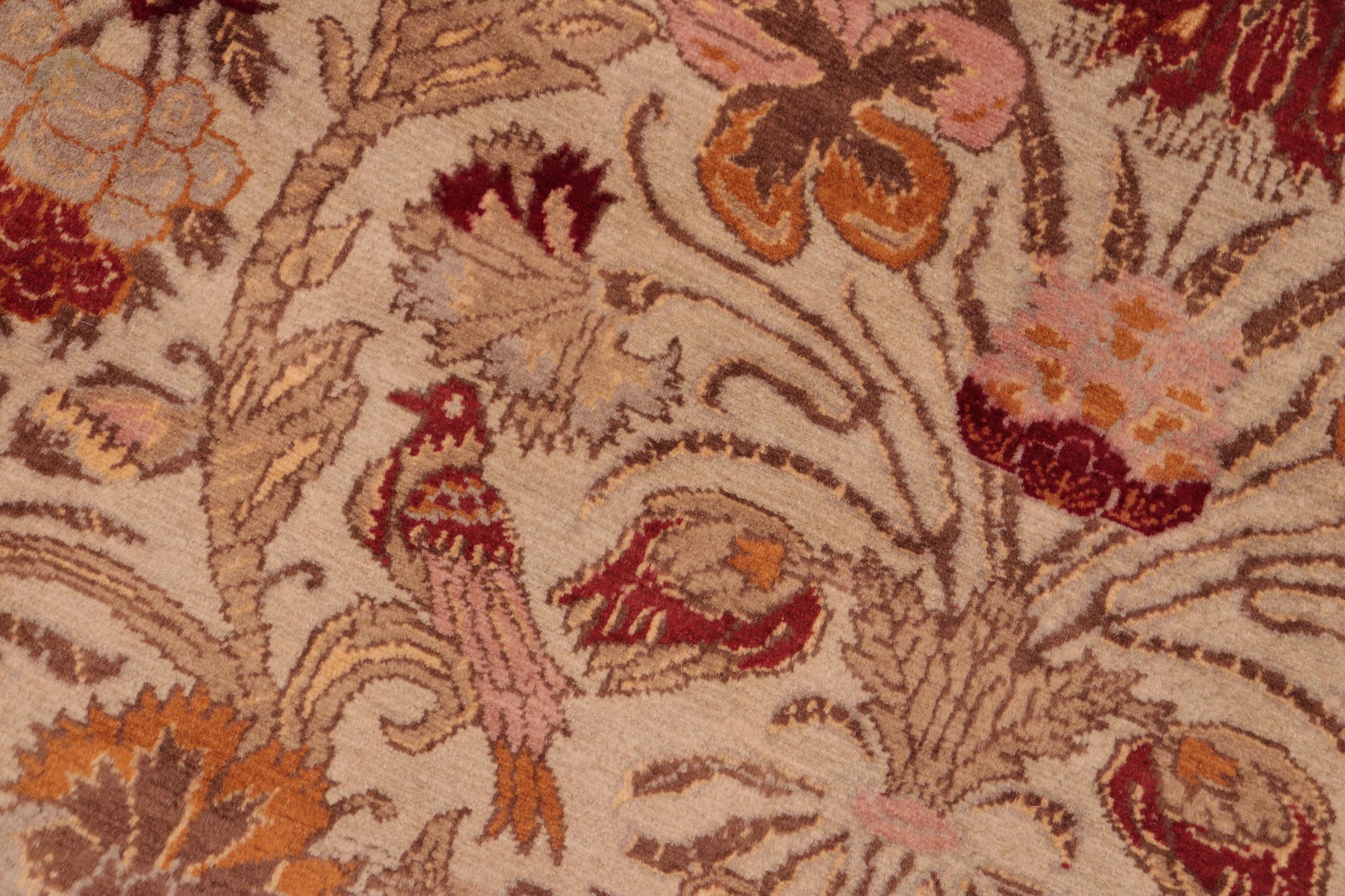 handmade Transitional Sayra Taupe Red Hand Knotted RECTANGLE 100% WOOL area rug 6x9