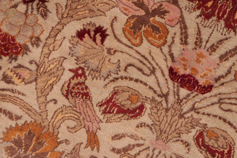 handmade Transitional Sayra Taupe Red Hand Knotted RECTANGLE 100% WOOL area rug 6x9