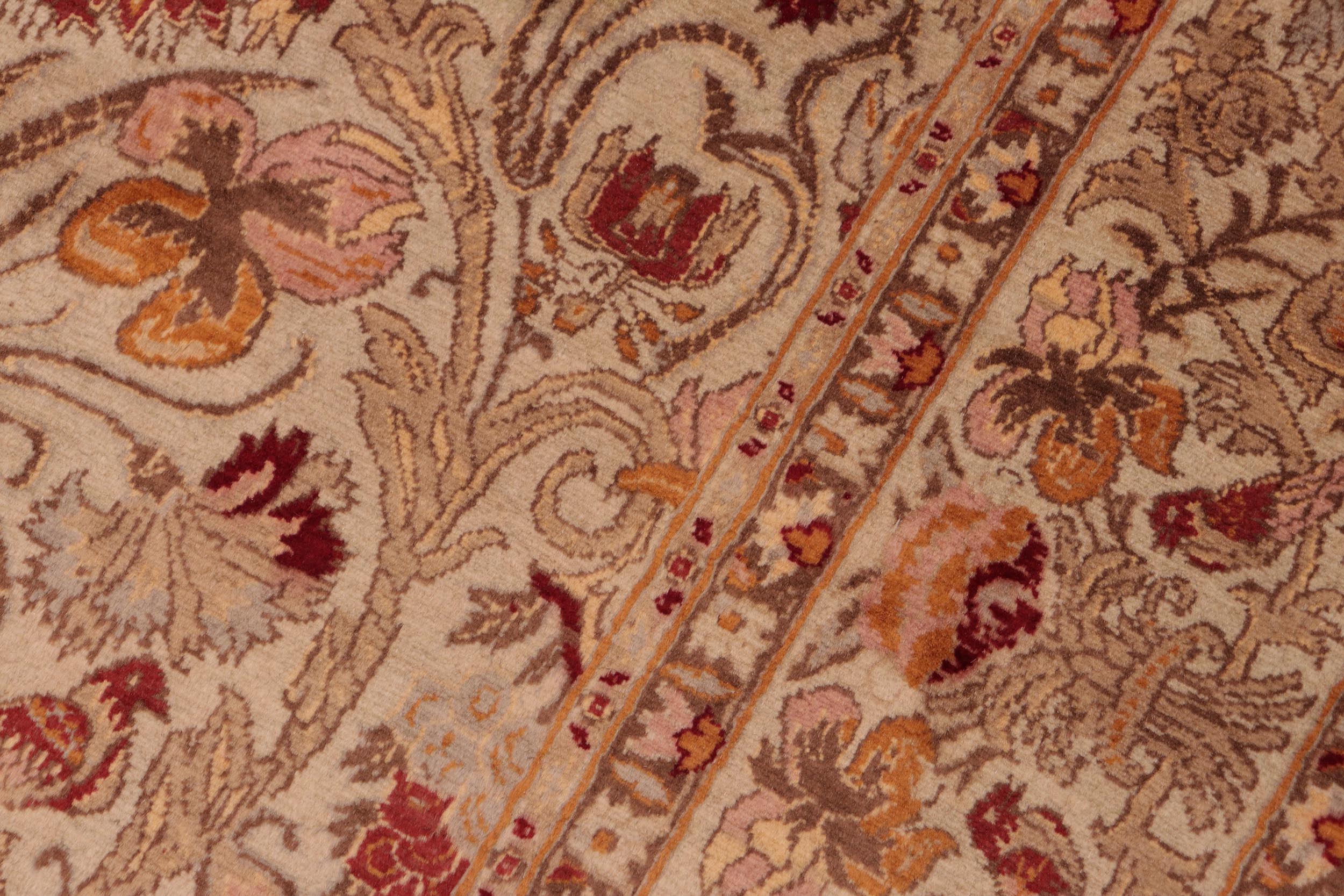 handmade Transitional Sayra Taupe Red Hand Knotted RECTANGLE 100% WOOL area rug 6x9