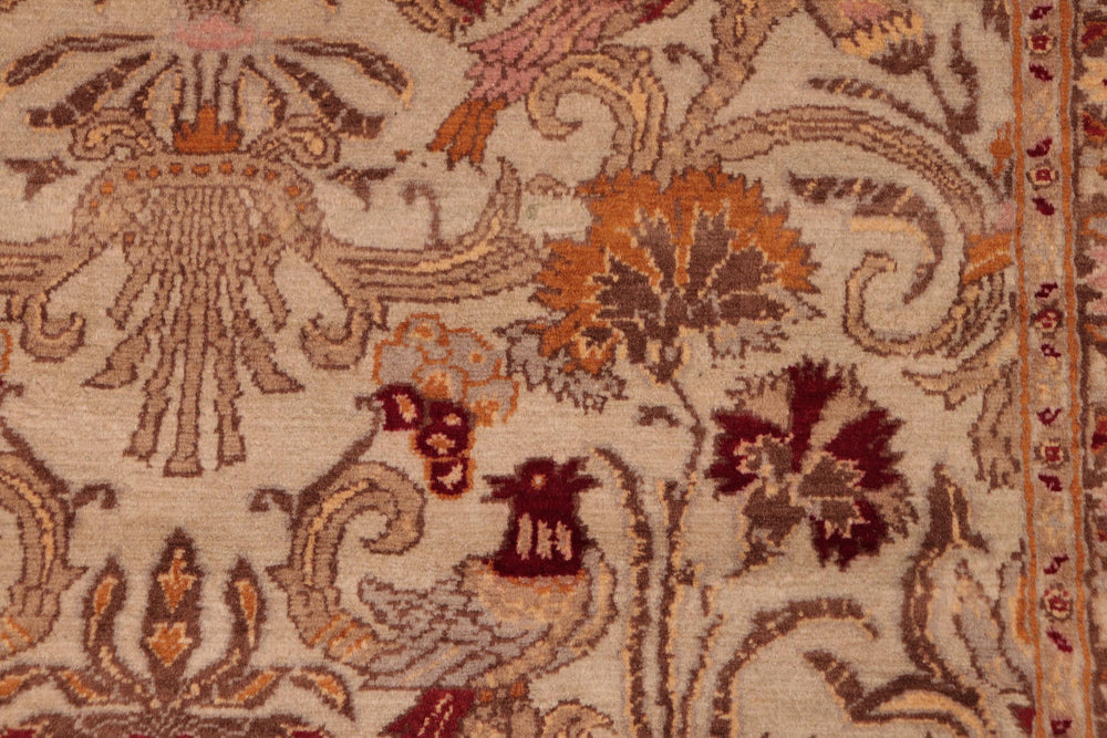handmade Transitional Sayra Taupe Red Hand Knotted RECTANGLE 100% WOOL area rug 6x9