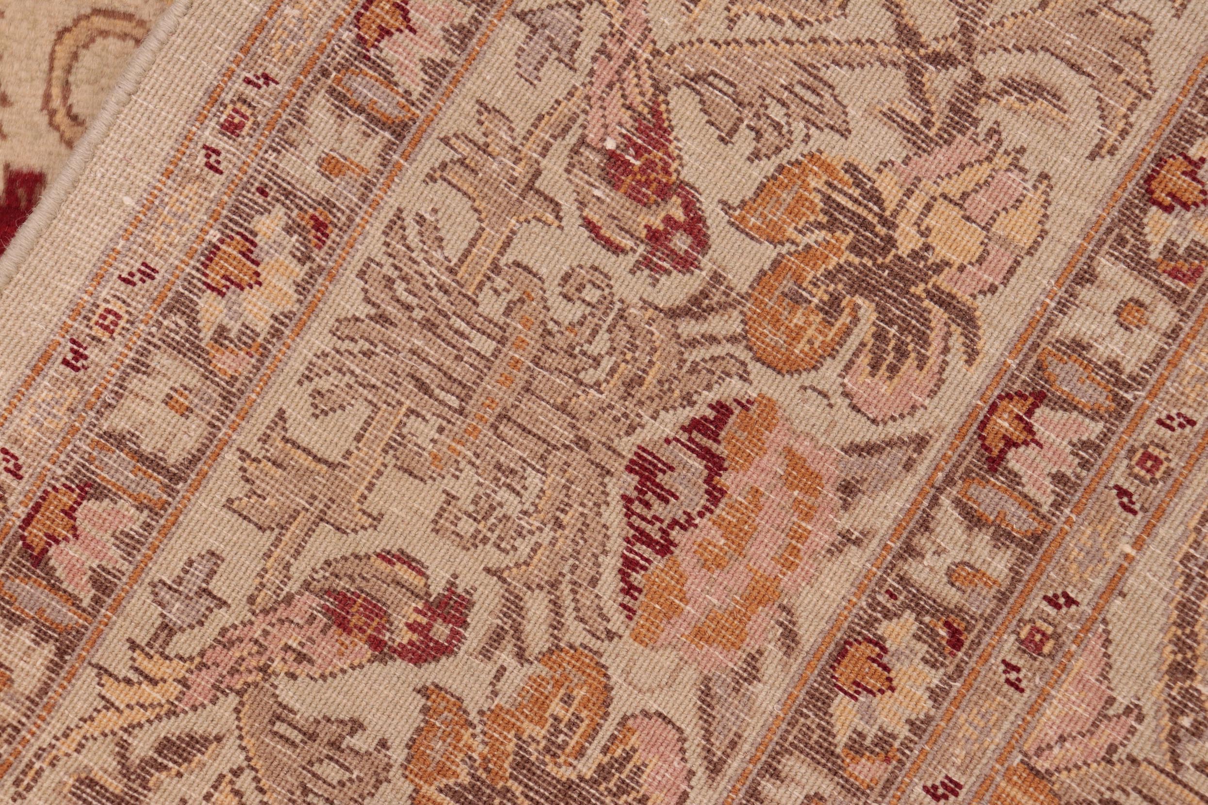 handmade Transitional Sayra Taupe Red Hand Knotted RECTANGLE 100% WOOL area rug 6x9