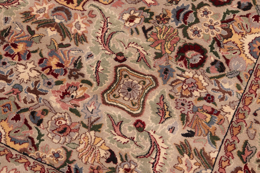 handmade Transitional Doop Taupe Green Hand Knotted RECTANGLE 100% WOOL area rug 6x9