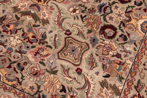 handmade Transitional Doop Taupe Green Hand Knotted RECTANGLE 100% WOOL area rug 6x9