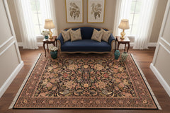 handmade Traditional Nagi Black Green Hand Knotted RECTANGLE 100% WOOL area rug 6x9