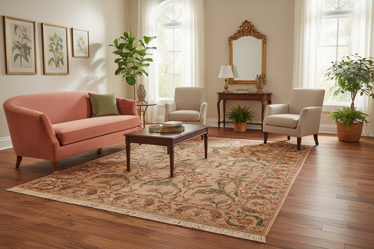 handmade Transitional Azeem Taupe Green Hand Knotted RECTANGLE 100% WOOL area rug 6x10