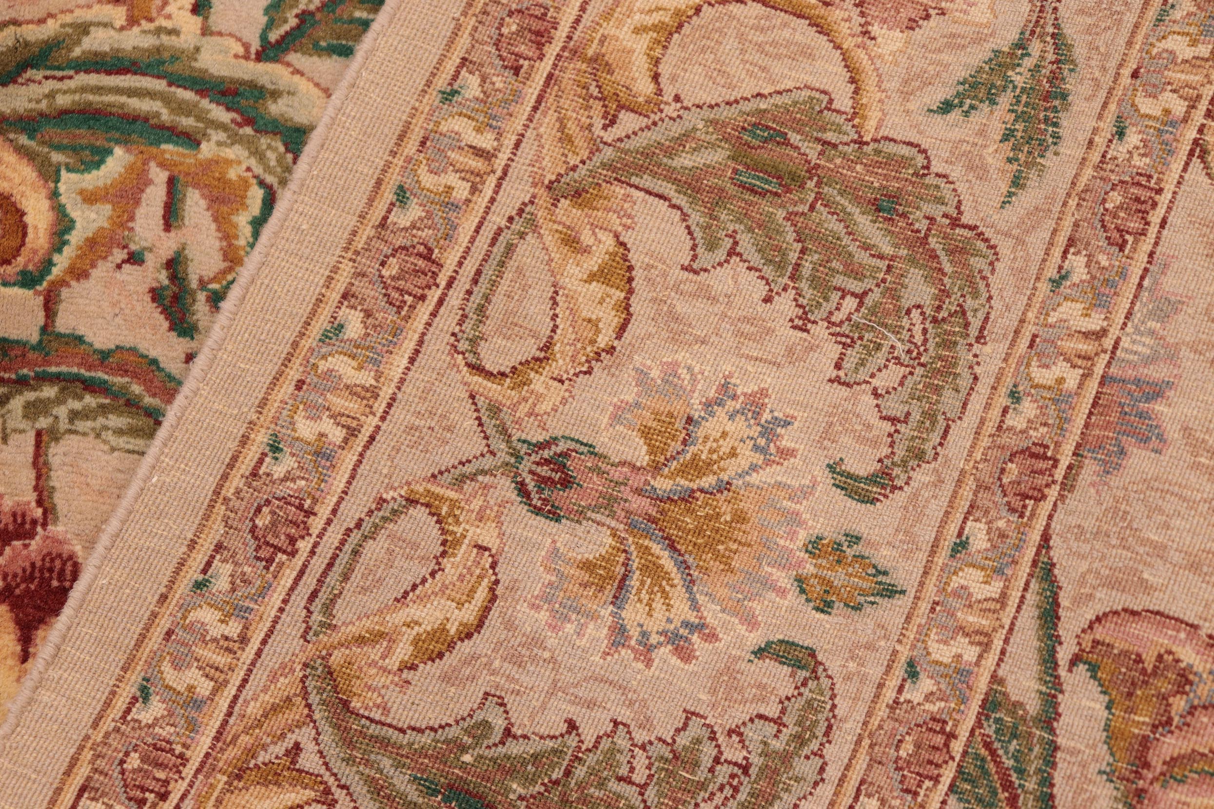 handmade Transitional Azeem Taupe Green Hand Knotted RECTANGLE 100% WOOL area rug 6x10