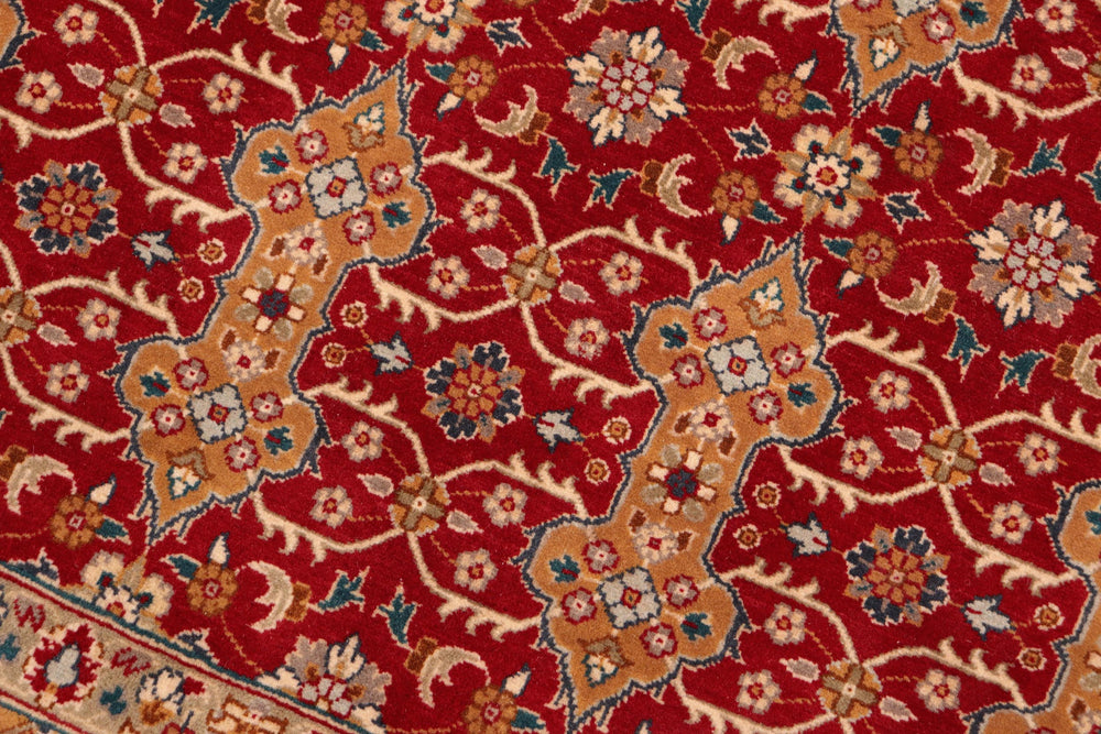 handmade Transitional  Red Gold Hand Knotted RECTANGLE 100% WOOL area rug 6x9