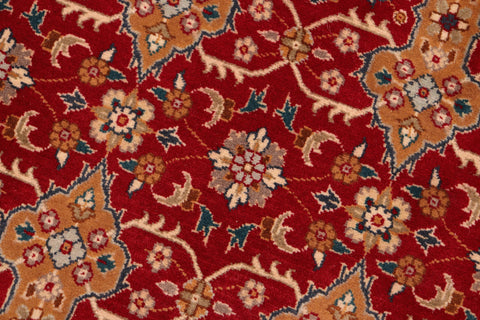 handmade Transitional  Red Gold Hand Knotted RECTANGLE 100% WOOL area rug 6x9