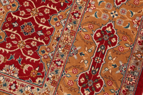 handmade Transitional  Red Gold Hand Knotted RECTANGLE 100% WOOL area rug 6x9