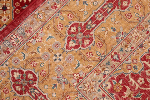 handmade Transitional  Red Gold Hand Knotted RECTANGLE 100% WOOL area rug 6x9