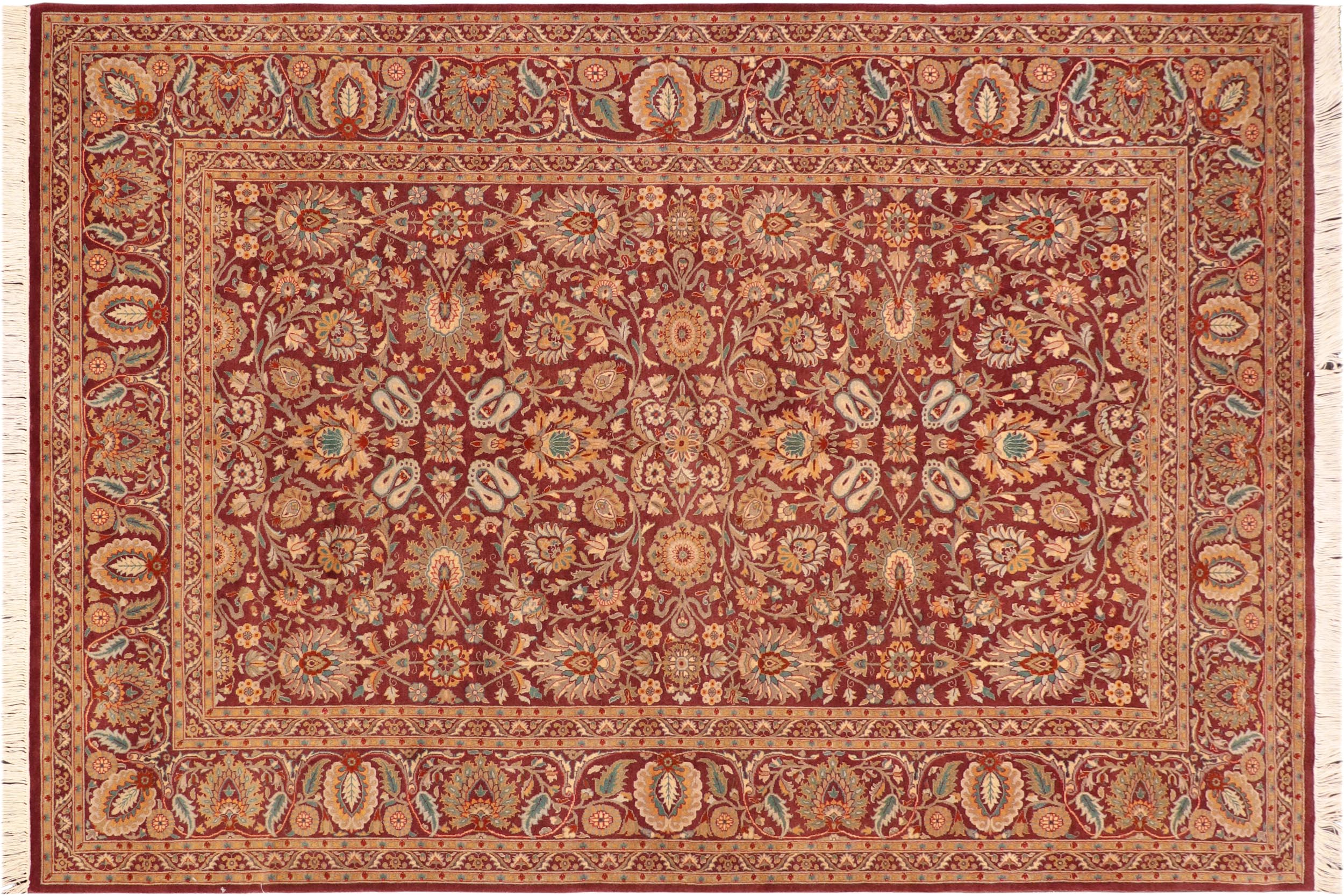 handmade Traditional New Asif Burgundy Grey Hand Knotted RECTANGLE 100% WOOL area rug 6x9