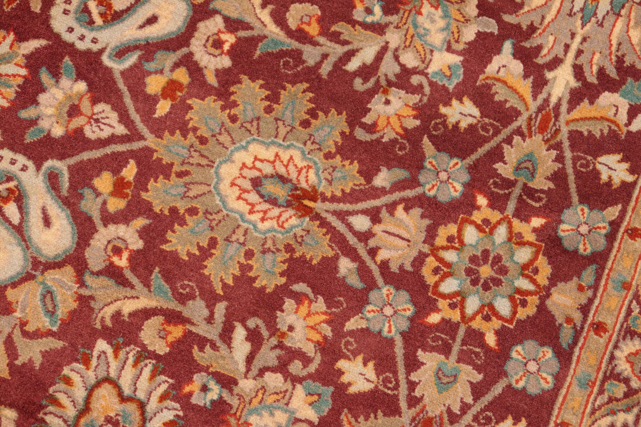handmade Traditional New Asif Burgundy Grey Hand Knotted RECTANGLE 100% WOOL area rug 6x9