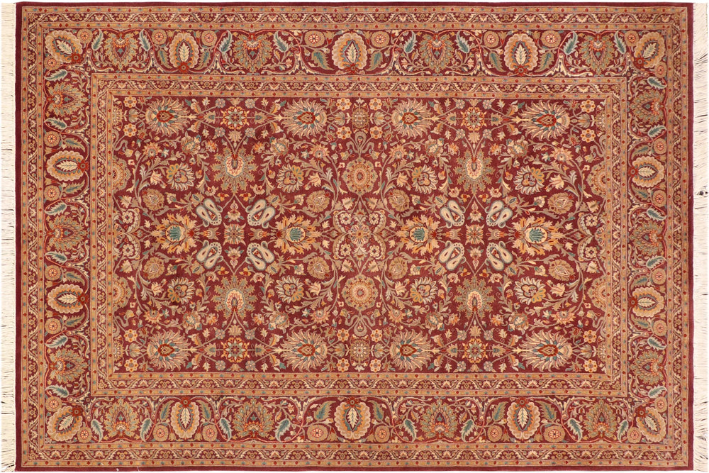 handmade Traditional New Asif Burgundy Grey Hand Knotted RECTANGLE 100% WOOL area rug 6x9