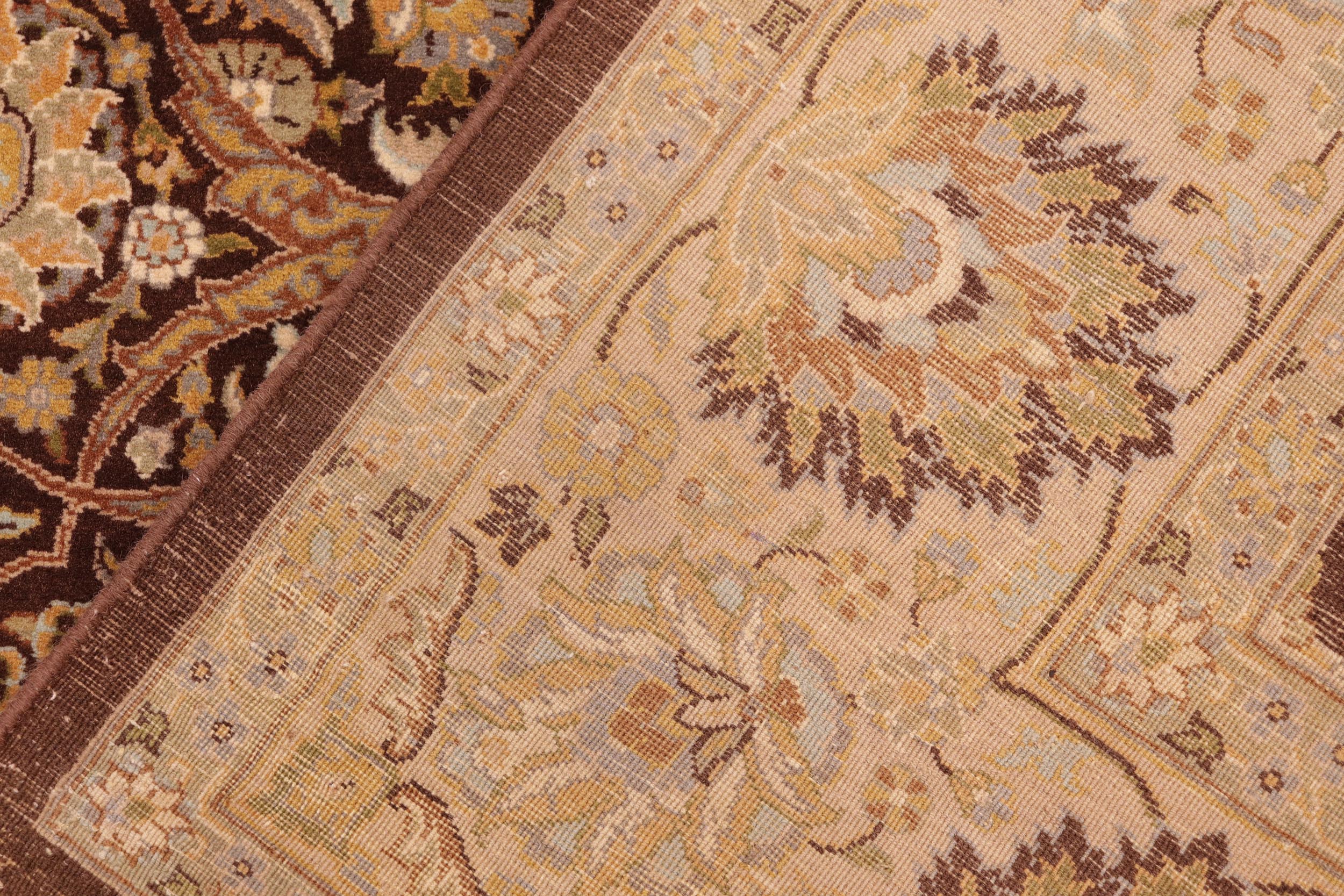 handmade Traditional  Brown Beige Hand Knotted RECTANGLE 100% WOOL area rug 6x9