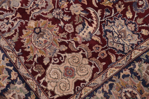handmade Traditional Agra Red Blue Hand Knotted RECTANGLE 100% WOOL area rug 6x9