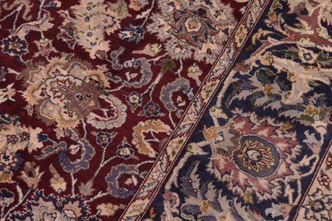 handmade Traditional Agra Red Blue Hand Knotted RECTANGLE 100% WOOL area rug 6x9